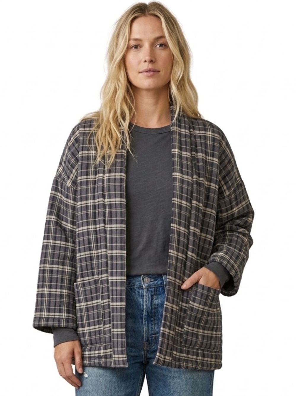AUTRES FILLES New Oversized Japanese Hanten Padded Quilted Cardigan Jacket Small